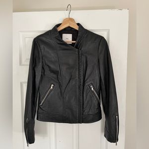 Mango Black Sheep Leather Jacket XS
